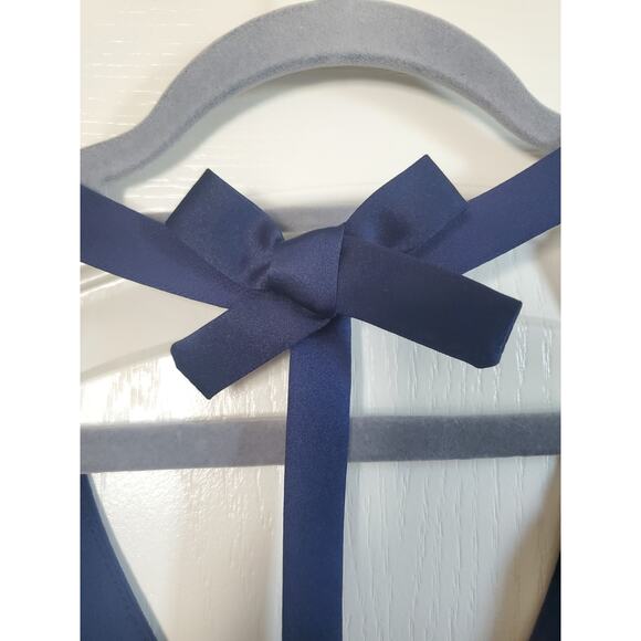 White by Vera Wang Navy Blue Fit and Flare Back Bow Mini Cocktail Dress, Size 14 - Picture 10 of 13